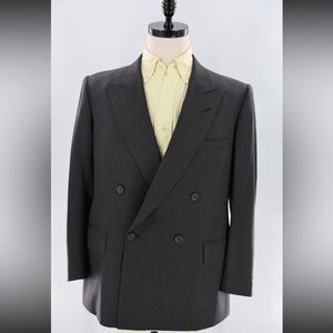 Henry Poole & Co. Bespoke Charcoal Wool Double-Breasted Suit – 1989 – Savile Row